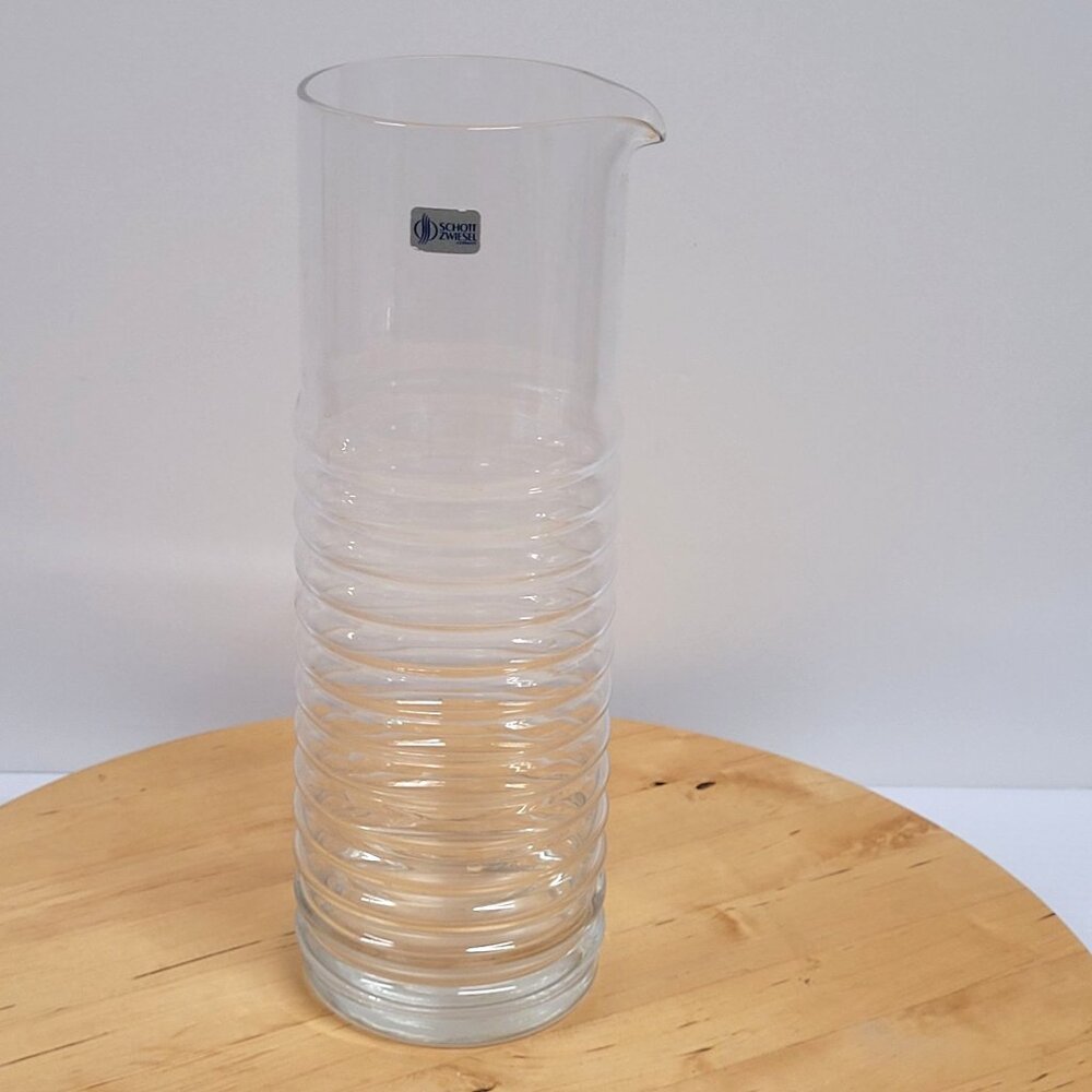 Schott Zwiesel Circolo Pitcher Decanter Germany Ribbed Clear Glass 10 1/4''